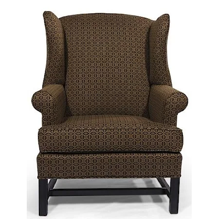 Wing Back Chair with Rolled Arms